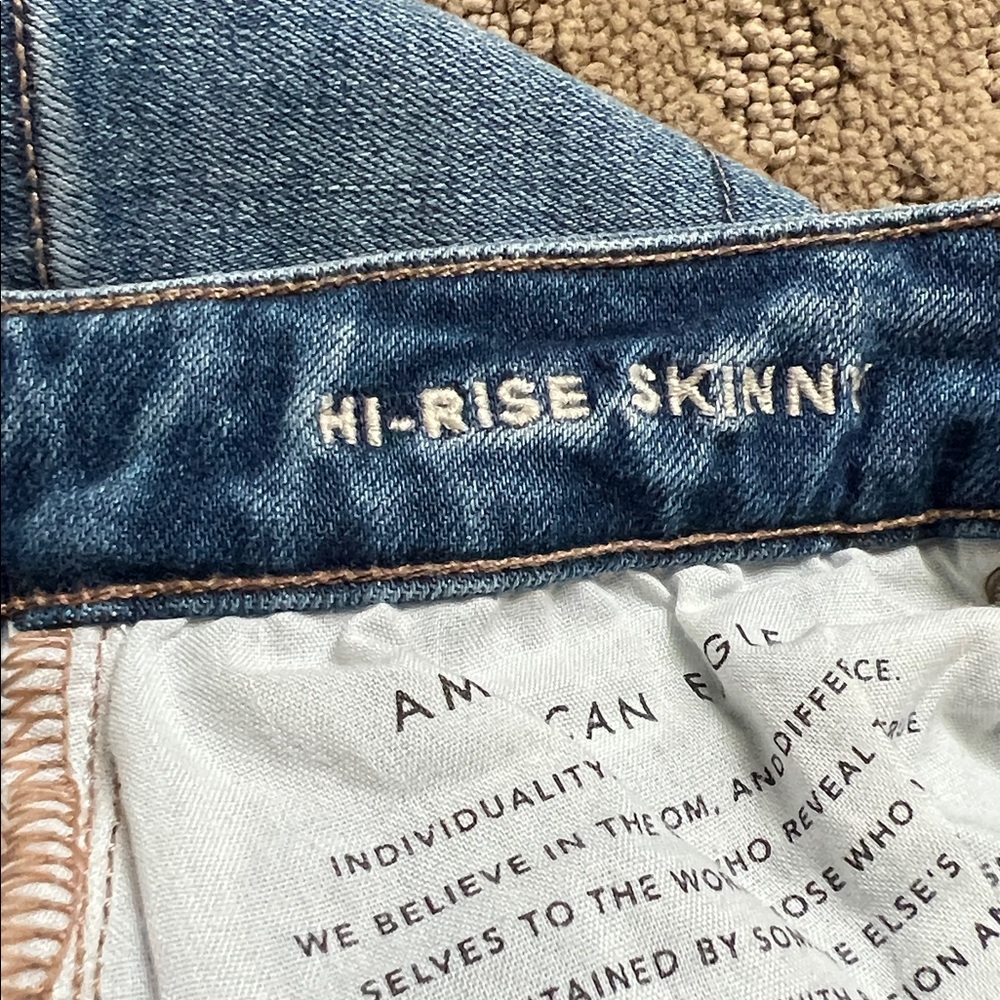 American Eagle AEO  High Rise Skinny Jeans long Tall 32 Inseam - Picture 5 of 7